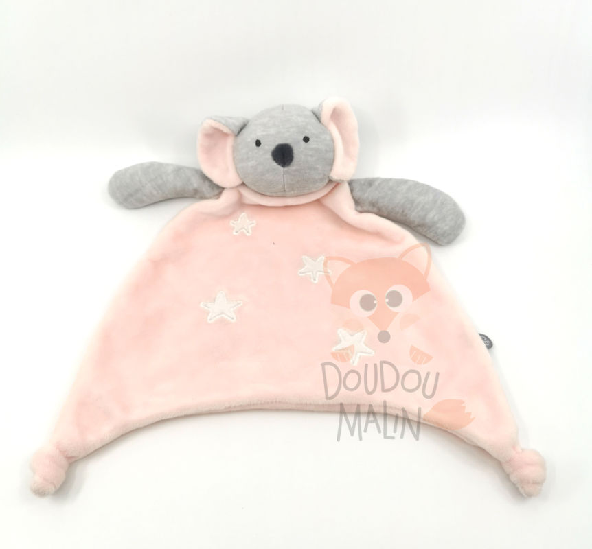 Obaïbi comforter mouse grey pink star 25 cm 